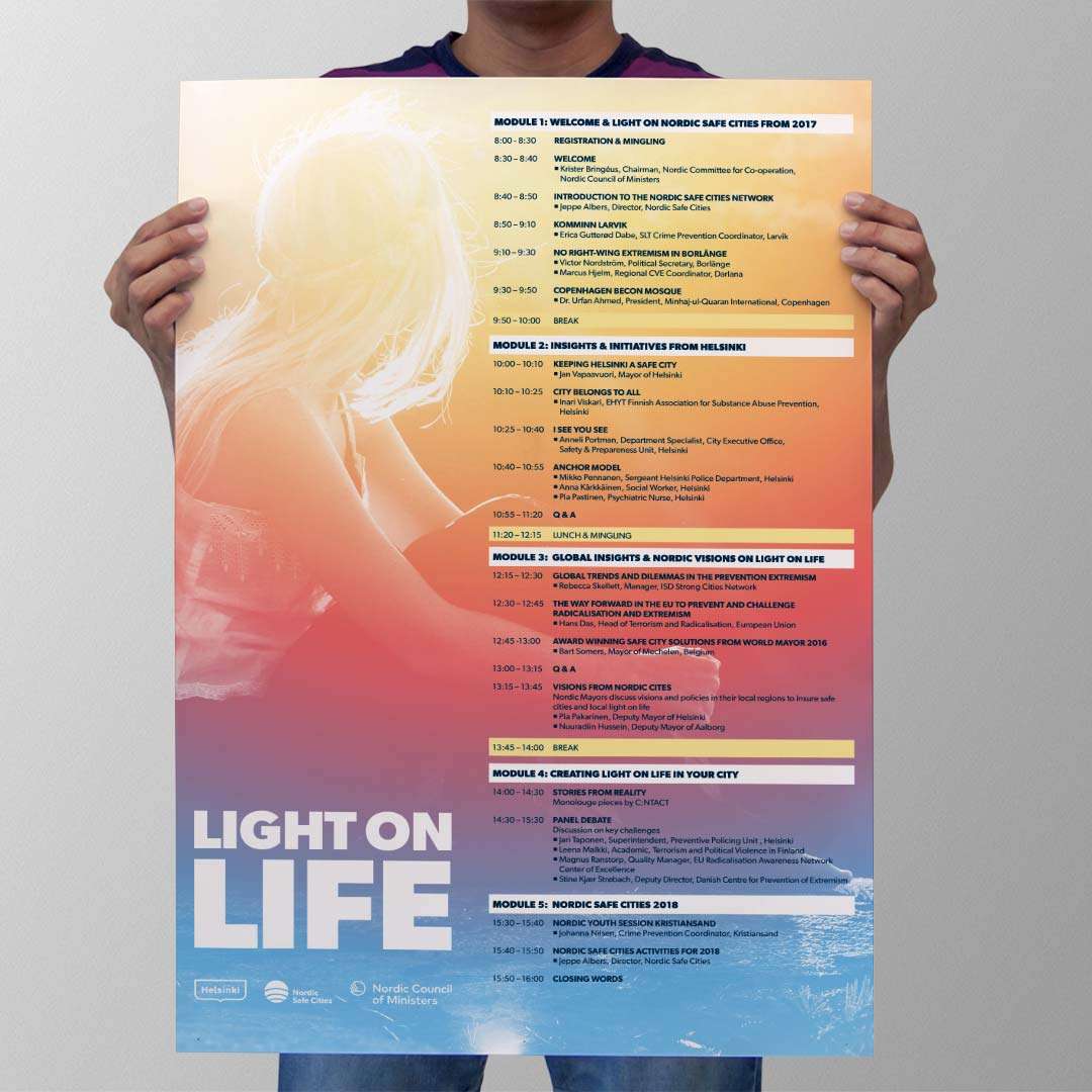Nordic Safe Cities, Light on life program poster